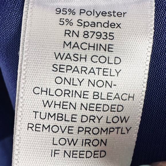 Susan Graver Top Women 3X Blue Liquid Knit Ruffle Long Sleeve Office Stretch - Picture 8 of 12